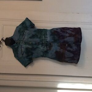 Rewash Denim Tie-Dye Mini Dress